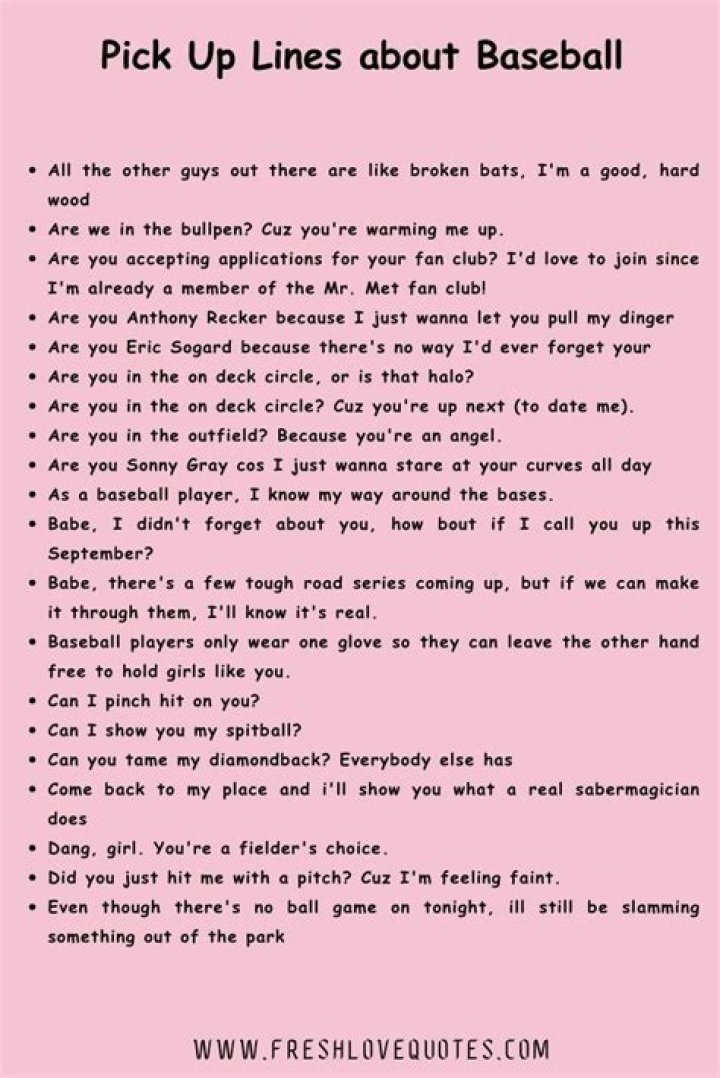 80+ Baseball Pick Up Lines And Rizz