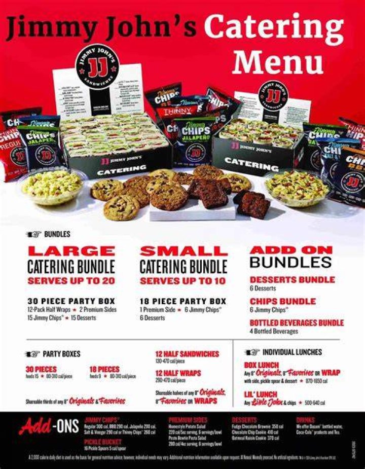 Jimmy Johns Catering Menu and Prices &raquo;