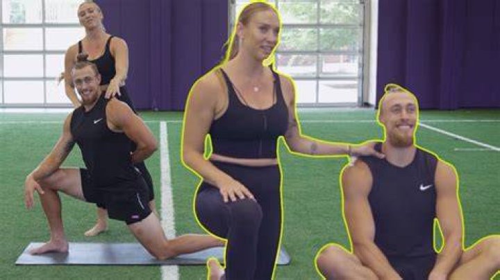 Kittle goes through Dynamic Yoga Routine led by Sister Emma