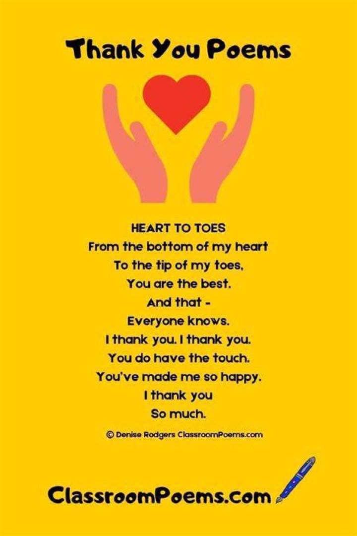 Parent Thank You Poems The Thank You Notes Blog