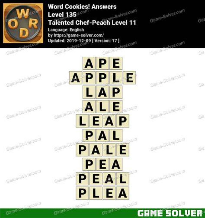 Word Cookies Talented Chef-Peach Level 7 Answers Word Cookies Talented Chef-Peach Level 7 Answers